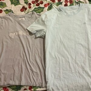 Hollister Light Gray and Pale Blue Tees